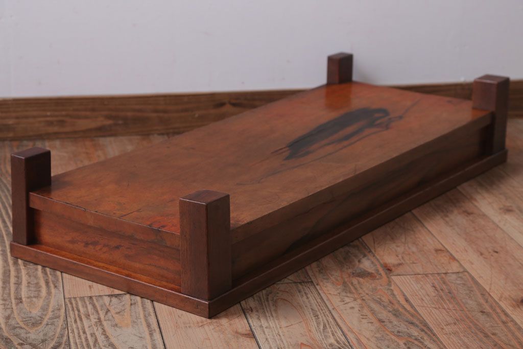 アンティーク雑貨　和製アンティーク　黒柿材!古い木製の置床