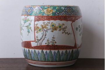 アンティーク雑貨　古民具・骨董　大正〜昭和初期　 十錦手火鉢 (手焙り)(2)