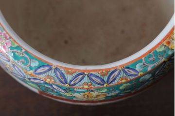 アンティーク雑貨　古民具・骨董　大正〜昭和初期　 十錦手火鉢 (手焙り)(2)