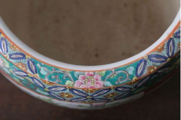 アンティーク雑貨　古民具・骨董　大正〜昭和初期　 十錦手火鉢 (手焙り)(2)