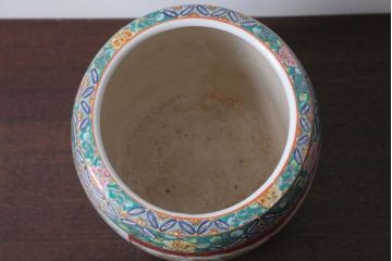 アンティーク雑貨　古民具・骨董　大正〜昭和初期　 十錦手火鉢 (手焙り)(2)