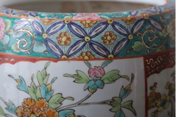 アンティーク雑貨　古民具・骨董　大正〜昭和初期　 十錦手火鉢 (手焙り)(2)