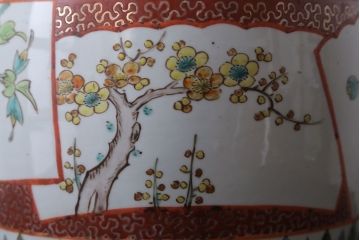 アンティーク雑貨　古民具・骨董　大正〜昭和初期　 十錦手火鉢 (手焙り)(2)