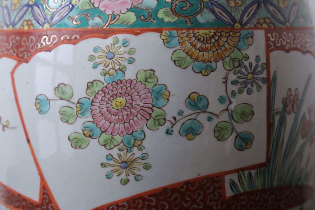 アンティーク雑貨　古民具・骨董　大正〜昭和初期　 十錦手火鉢 (手焙り)(2)