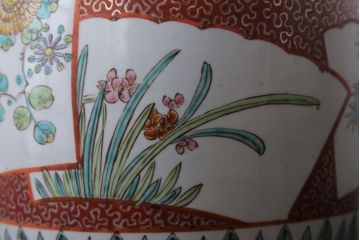 アンティーク雑貨　古民具・骨董　大正〜昭和初期　 十錦手火鉢 (手焙り)(2)