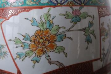 アンティーク雑貨　古民具・骨董　大正〜昭和初期　 十錦手火鉢 (手焙り)(2)