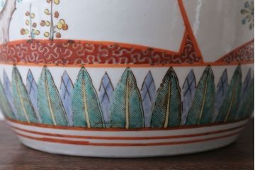 アンティーク雑貨　古民具・骨董　大正〜昭和初期　 十錦手火鉢 (手焙り)(2)