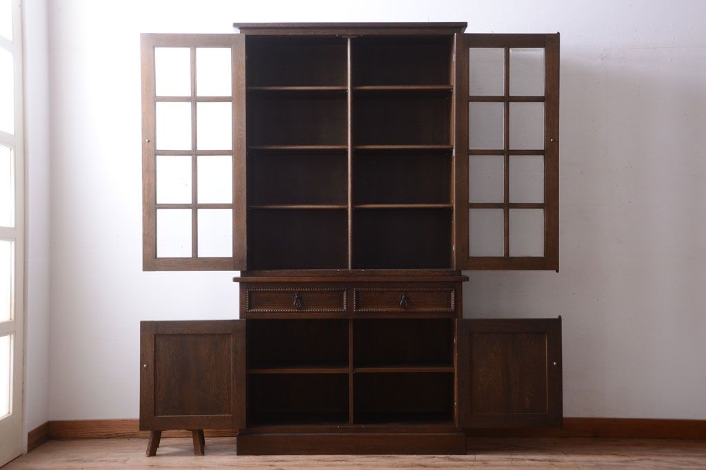 中古　高級品!永田良介商店製　優雅なカップボード(食器棚・収納棚)