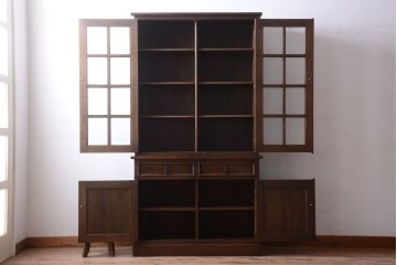 中古　高級品!永田良介商店製　優雅なカップボード(食器棚・収納棚)