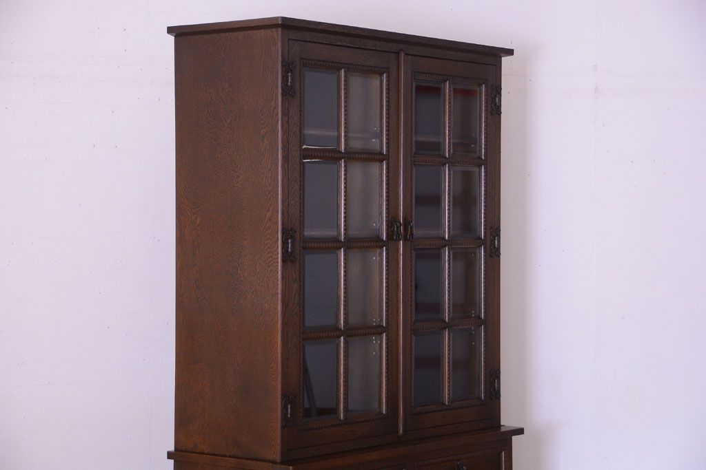 中古　高級品!永田良介商店製　優雅なカップボード(食器棚・収納棚)