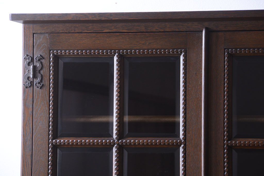 中古　高級品!永田良介商店製　優雅なカップボード(食器棚・収納棚)