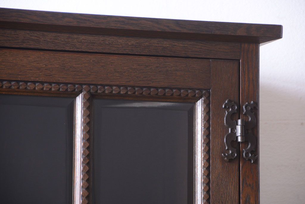 中古　高級品!永田良介商店製　優雅なカップボード(食器棚・収納棚)