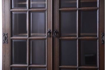 中古　高級品!永田良介商店製　優雅なカップボード(食器棚・収納棚)