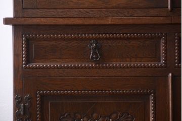 中古　高級品!永田良介商店製　優雅なカップボード(食器棚・収納棚)