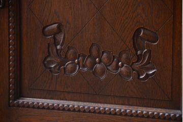 中古　高級品!永田良介商店製　優雅なカップボード(食器棚・収納棚)