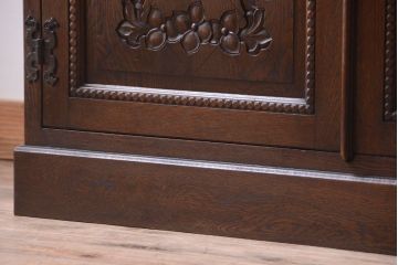 中古　高級品!永田良介商店製　優雅なカップボード(食器棚・収納棚)