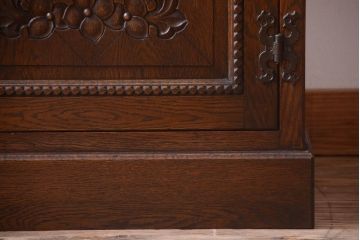 中古　高級品!永田良介商店製　優雅なカップボード(食器棚・収納棚)