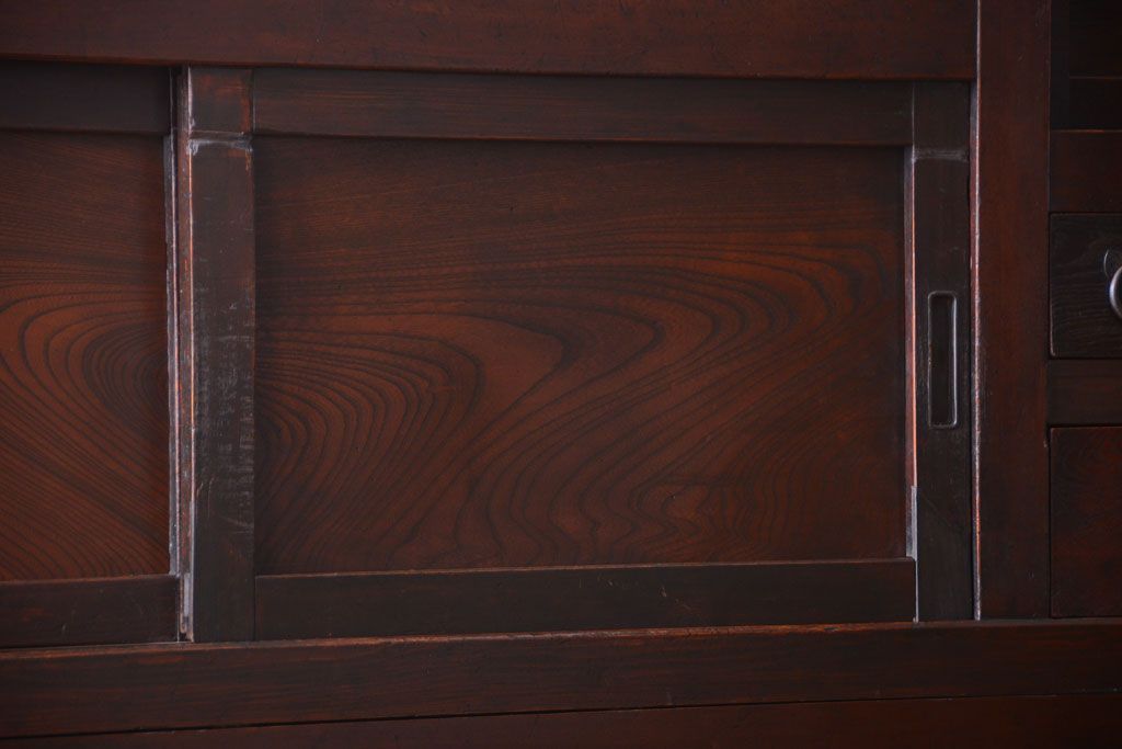 アンティーク家具　古民具・骨董　明治期　変わり型!アンティーク水屋箪笥