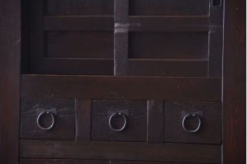 アンティーク家具　古民具・骨董　明治期　変わり型!アンティーク水屋箪笥