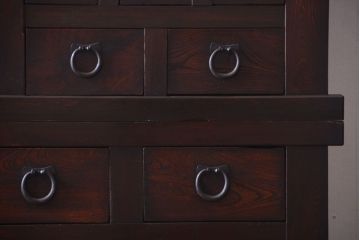 アンティーク家具　古民具・骨董　明治期　変わり型!アンティーク水屋箪笥