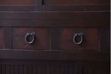 アンティーク家具　古民具・骨董　明治期　変わり型!アンティーク水屋箪笥