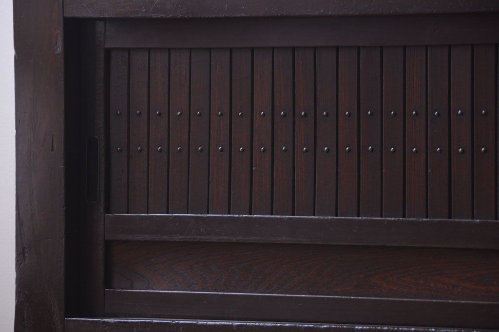 アンティーク家具　古民具・骨董　明治期　変わり型!アンティーク水屋箪笥