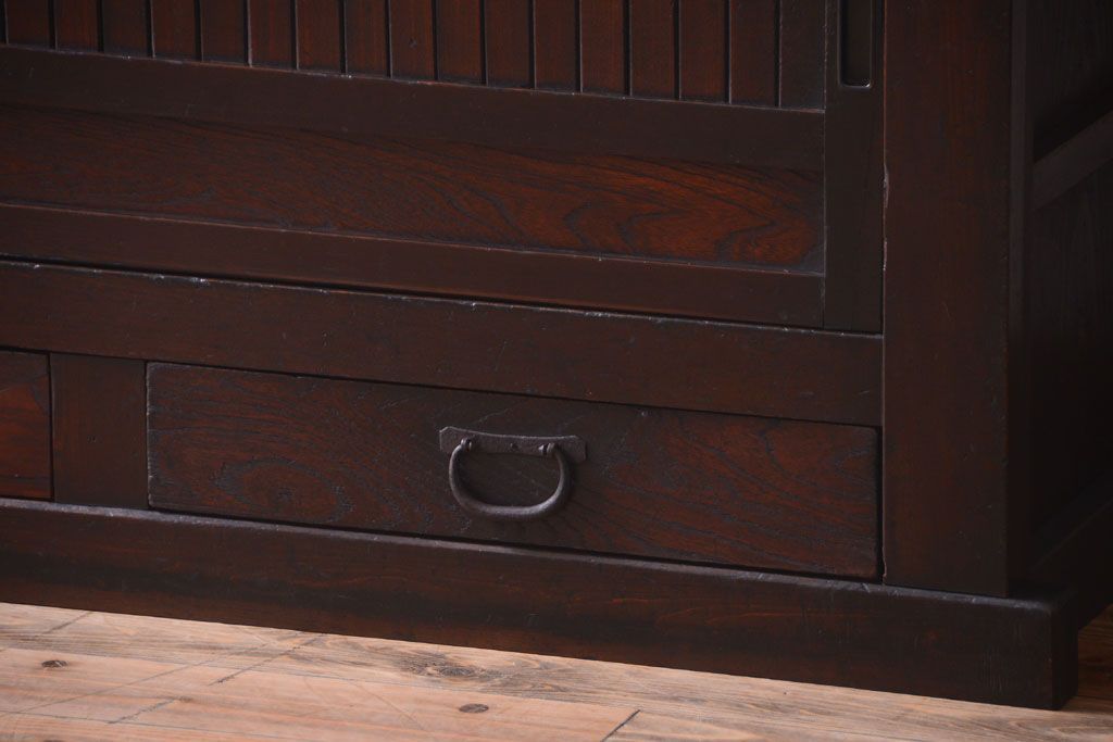 アンティーク家具　古民具・骨董　明治期　変わり型!アンティーク水屋箪笥