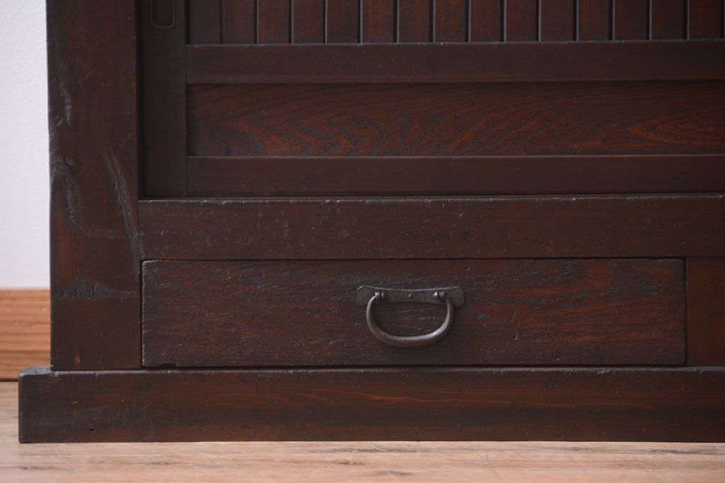 アンティーク家具　古民具・骨董　明治期　変わり型!アンティーク水屋箪笥
