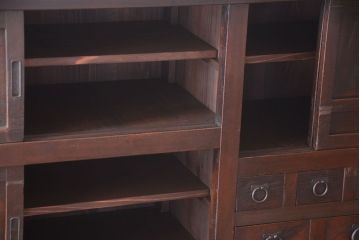 アンティーク家具　古民具・骨董　明治期　変わり型!アンティーク水屋箪笥