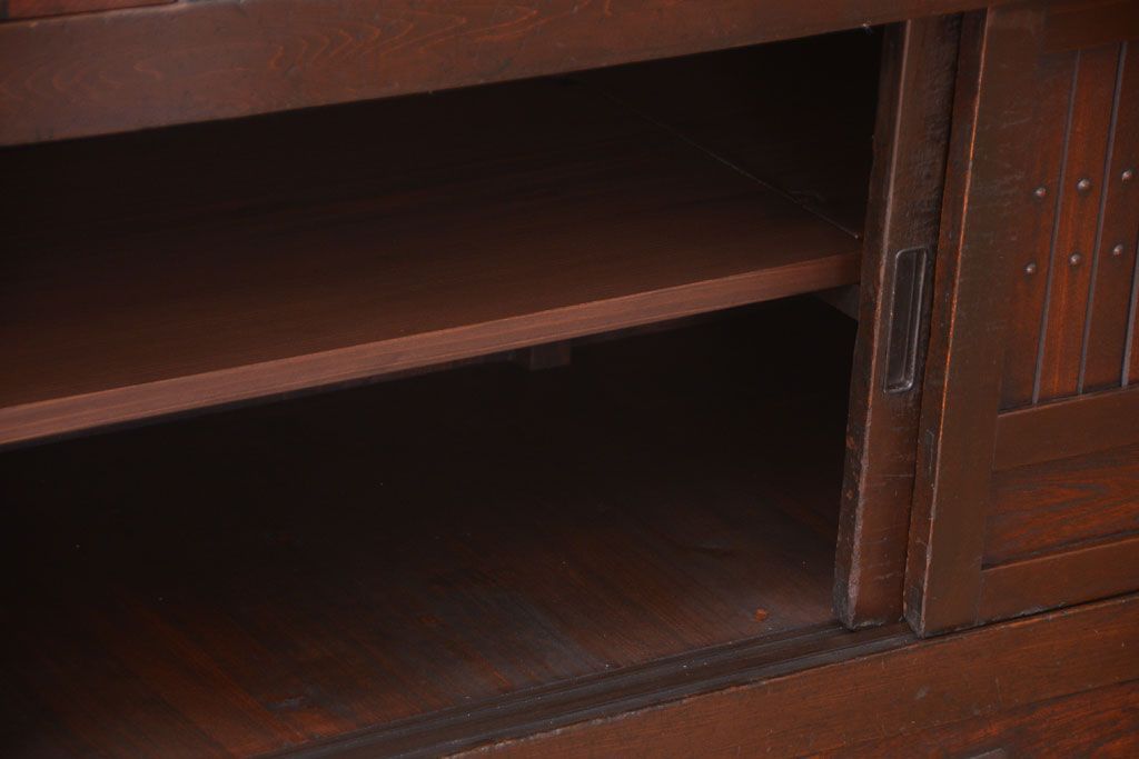 アンティーク家具　古民具・骨董　明治期　変わり型!アンティーク水屋箪笥