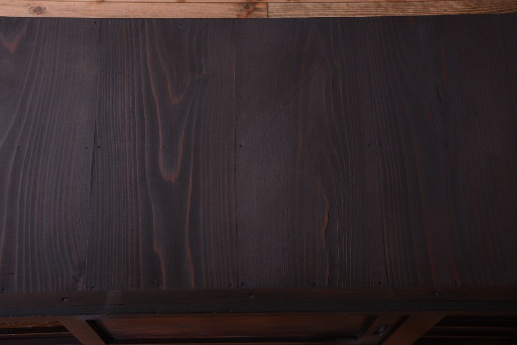 アンティーク家具　古民具・骨董　明治期　変わり型!アンティーク水屋箪笥