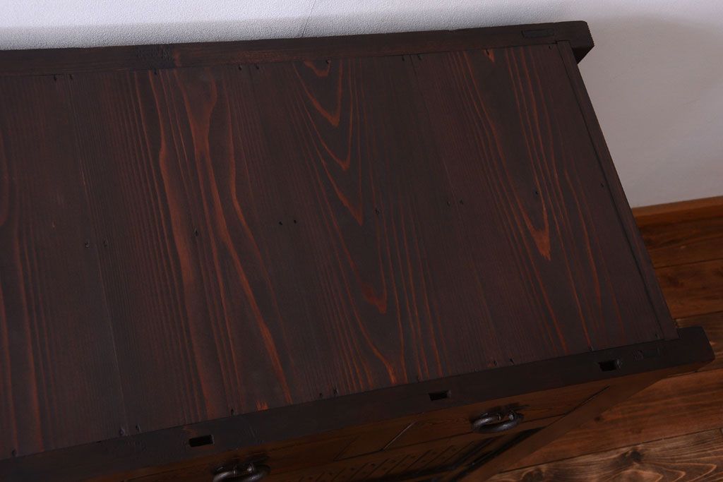 アンティーク家具　古民具・骨董　明治期　変わり型!アンティーク水屋箪笥