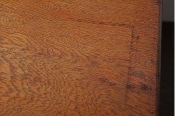 レトロ家具　昭和レトロ　ネームプレート取っ手付き!ナラ材の4杯小引き出し(2)