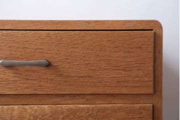 レトロ家具　昭和レトロ　古いナラ材のアンティーク小引き出し(3)