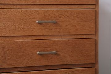 レトロ家具　昭和レトロ　古いナラ材のアンティーク小引き出し(3)