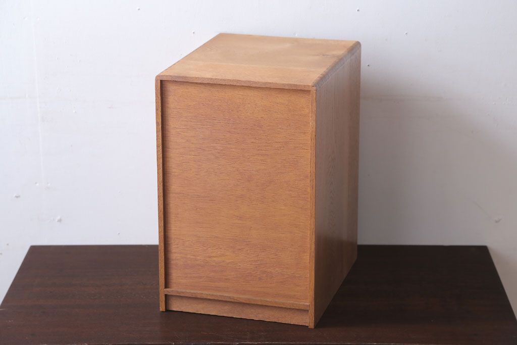 レトロ家具　昭和レトロ　古いナラ材のアンティーク小引き出し(3)