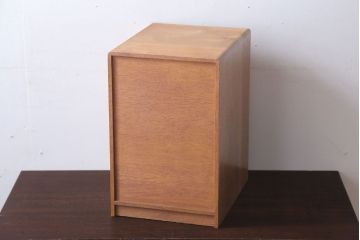 レトロ家具　昭和レトロ　古いナラ材のアンティーク小引き出し(3)