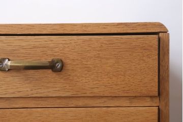 レトロ家具　昭和レトロ　古いナラ材のアンティーク小引き出し(2)