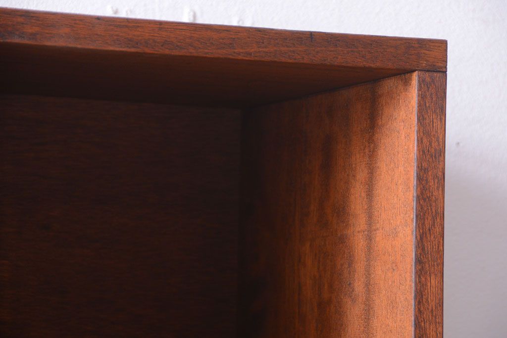 アンティーク家具　和製アンティーク　脚付き!古い木の縦型マス目棚(収納棚、飾り棚)