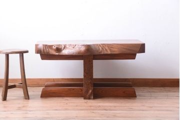 中古　民芸家具　欅材の小ぶりなテーブル