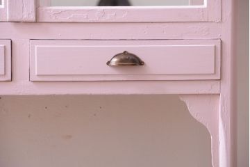 アンティーク家具　アンティーク　内部背面鏡!かわいいペイントキャビネット
