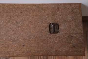 レトロ家具　アンティーク　古い木製のレトロで小ぶりなベンチ(2)