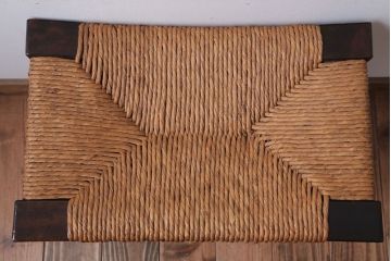 中古　松本民芸家具　#222　鞍型スツール(ラッシスツール)(1)