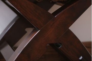 中古　松本民芸家具　#222　鞍型スツール(ラッシスツール)(1)