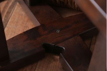 中古　松本民芸家具　#222　鞍型スツール(ラッシスツール)(1)