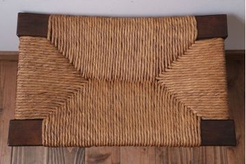 中古　松本民芸家具　#222　鞍型スツール(ラッシスツール)(2)