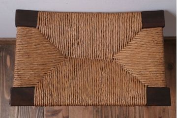 中古　松本民芸家具　#222　鞍型スツール(ラッシスツール)(3)