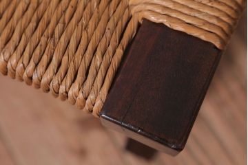 中古　松本民芸家具　#222　鞍型スツール(ラッシスツール)(3)