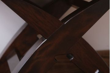 中古　松本民芸家具　#222　鞍型スツール(ラッシスツール)(4)