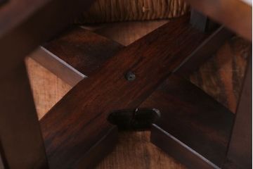 中古　松本民芸家具　#222　鞍型スツール(ラッシスツール)(4)